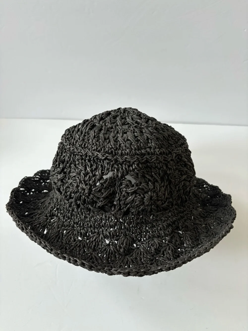 San Diego Hat Company Breezy Bucket Black Crochet Adjustable Resort Cruise Vacay